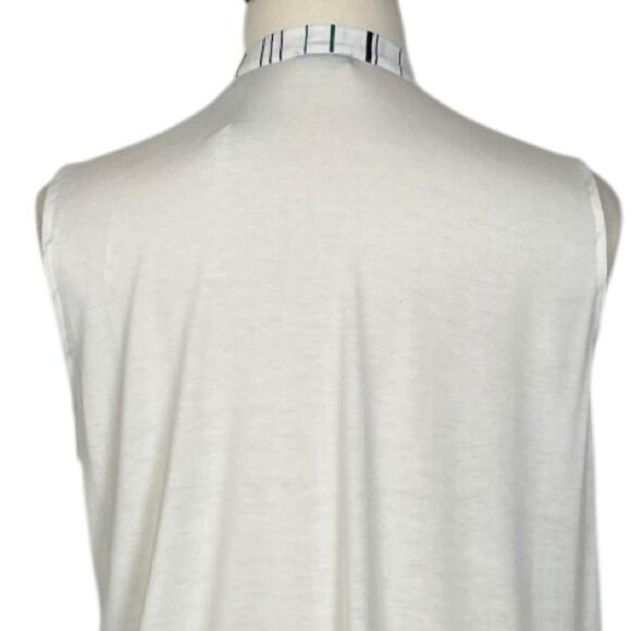 Worthington New Top Popover Sleeveless White Green Stripe Women’s Size XXL - Picture 8 of 13